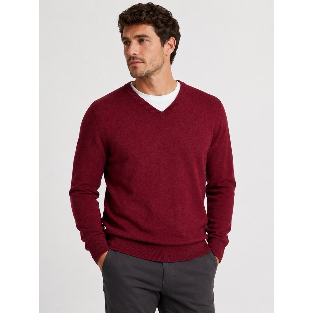 Daniel Cremieux Sweater Men's Large Red 100% Supima Cotton Long Sleeve New #T2-1 - Picture 8 of 8